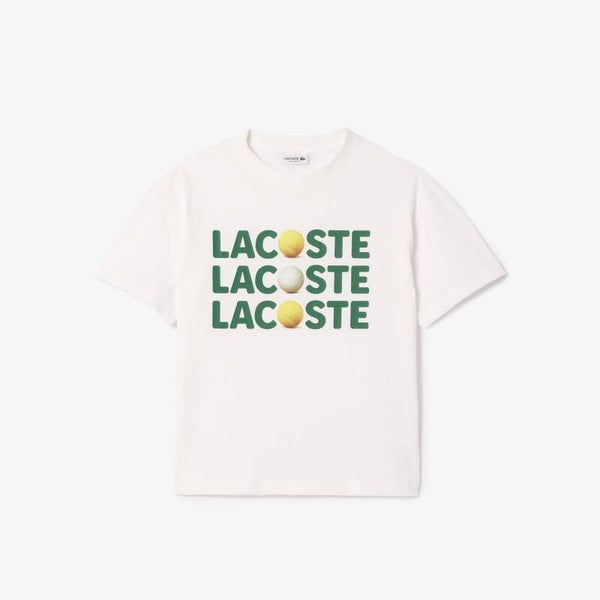 T-shirt Lacoste Kids relaxed fit en coton - balles de tennis
