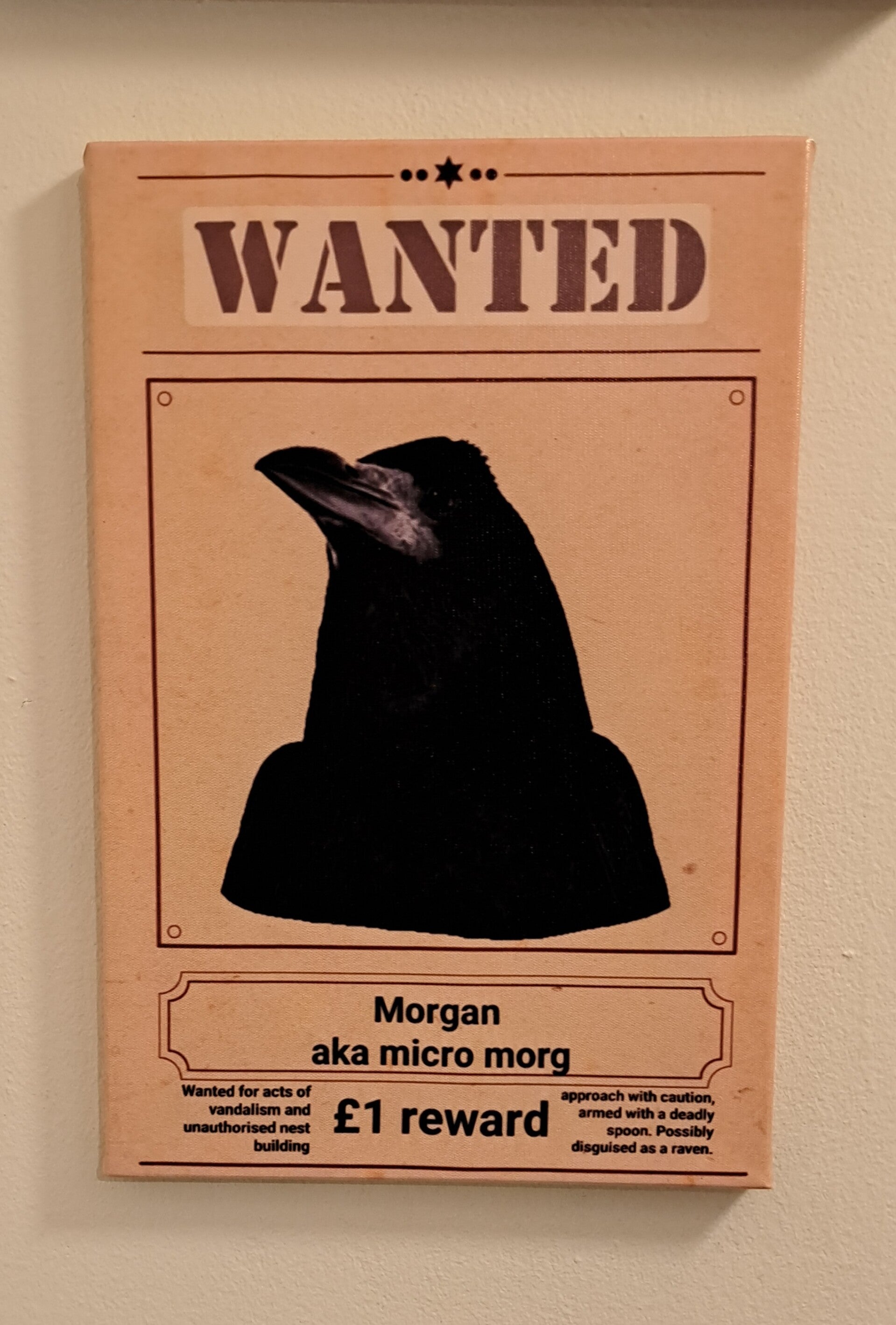 Morgan "Wanted" poster canvas print 20x30cm