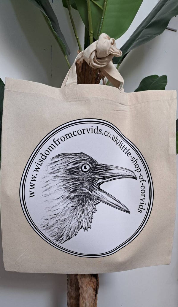 "Little Shop of Corvids" Logo Tote 38x42cm