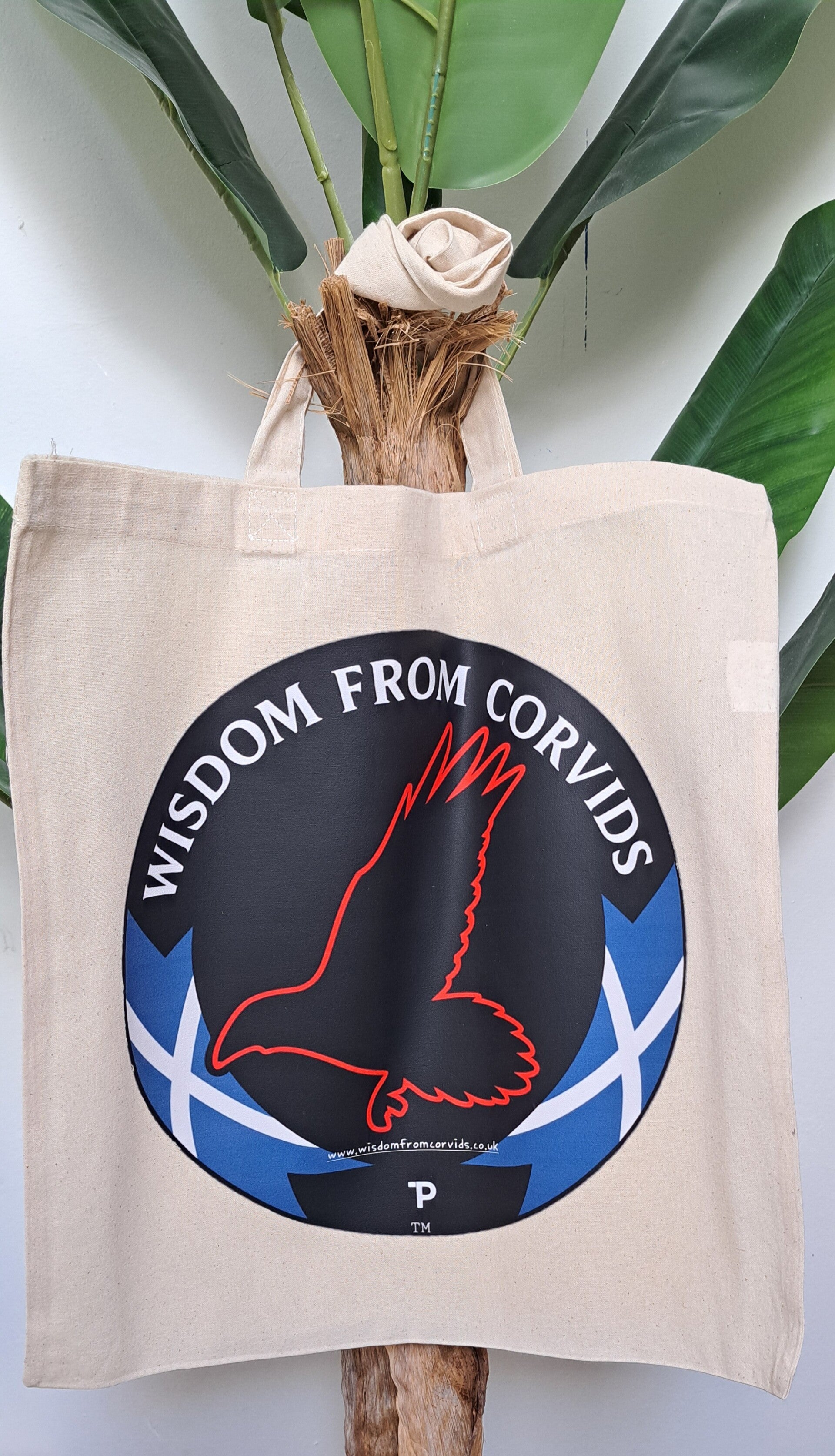 100% cotton "Wisdom From Corvids" logo Tote 38x42cm