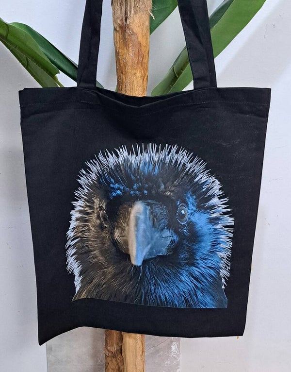 Sunflower Girl black 100% cotton canvas tote bag 38x42cm