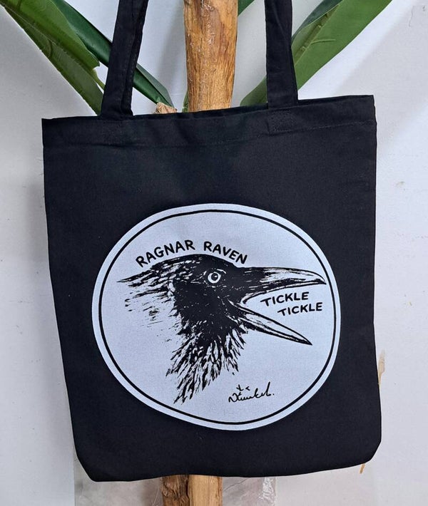 Tickle Tickle Sketch black cotton tote bag