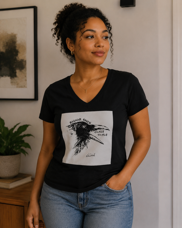 "Tickle Tickle Sketch" T shirt black 100%cotton