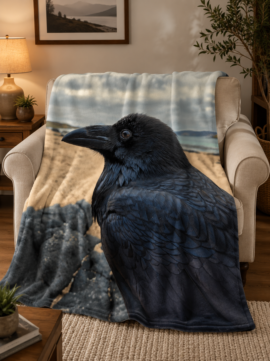 "Ragnar on the beach" 150x200cm fleece blanket