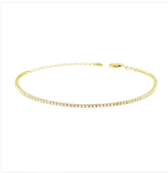 Bracciale Tennis in Argento 925 con Zirconi Champagne