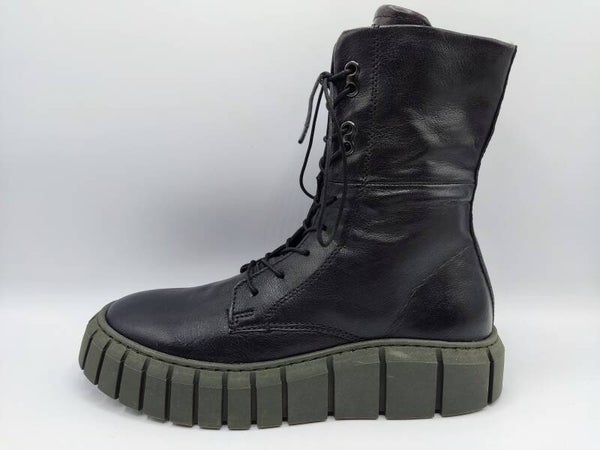 Mjus Stiefelette schwarz / khaki