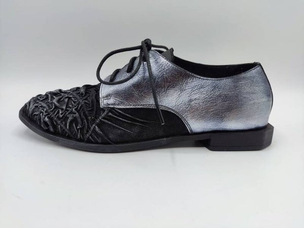 Papucei Schnürschuhe Blitz schwarz / silber