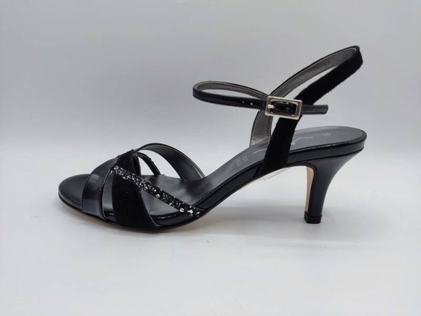 Vista Sandalette schwarz Lack Glitzer