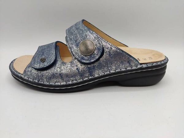 Finn Comfort Sansibar Victory atoll ( blau silber)Pantolette