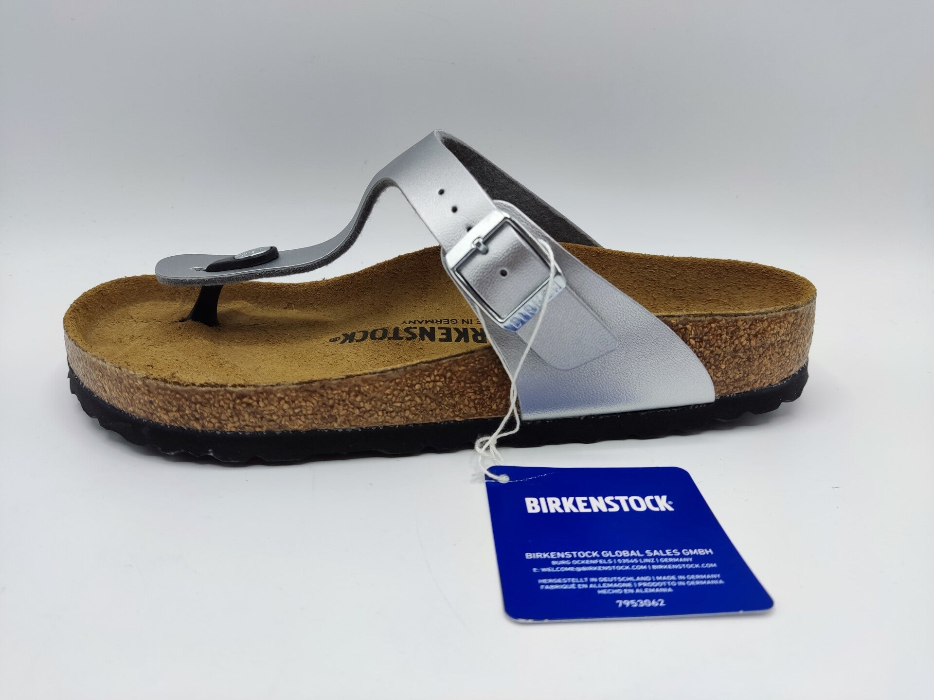 Birkenstock Gizeh silber Birko Flor