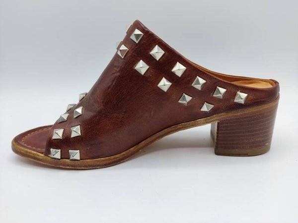 la Bottega di Lisa Pantolette brdun mit Nieten