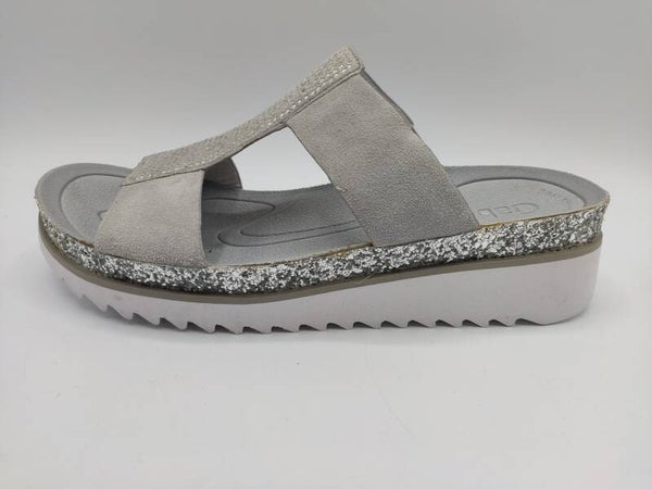 Gabor Pantolette hellgrau kombiniert