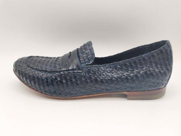 La Bottega di Lisa dunkelblau geflochten Slipper Loafer