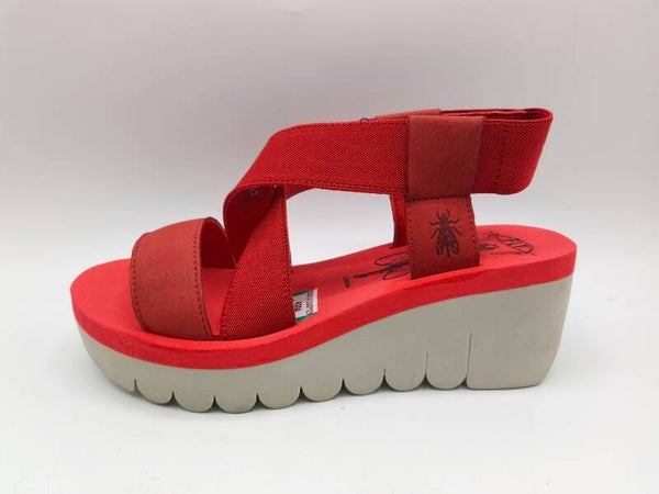 Fly London Keil - Sandale rot