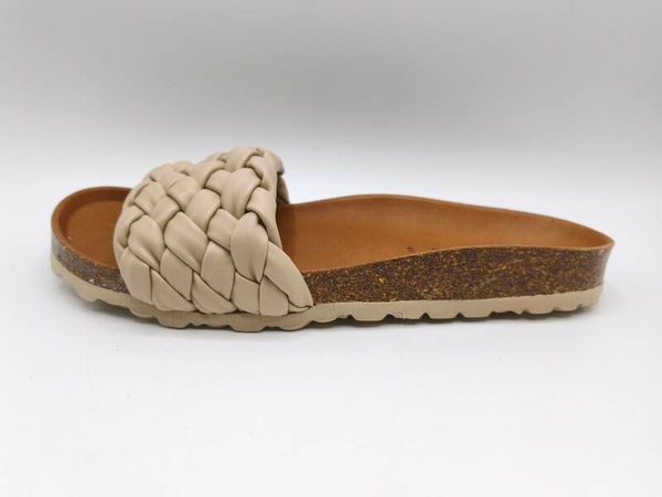 Verbenas Rica Trenza Pantolette beige geflochten