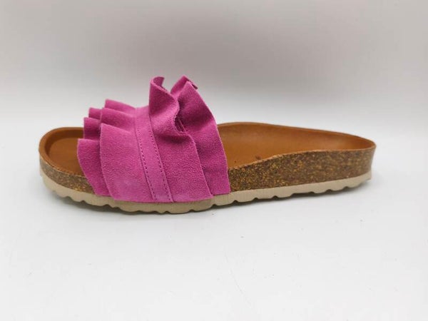 Verbenas Rocio Roda Pantolette pink Veloursleder