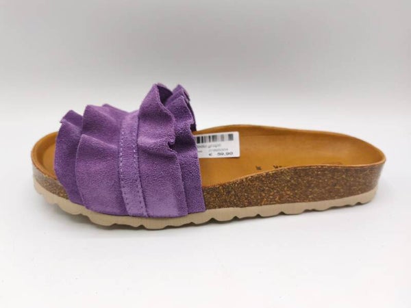 Verbenas Rocio Roda Pantolette lila Veloursleder