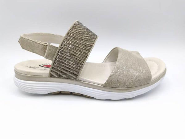Rolling Soft Damen Sandale visone/argento