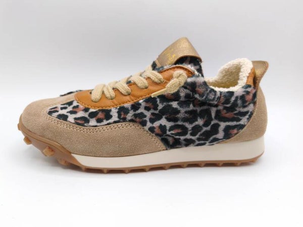 Moni Sneaker camel / Leo kombiniert