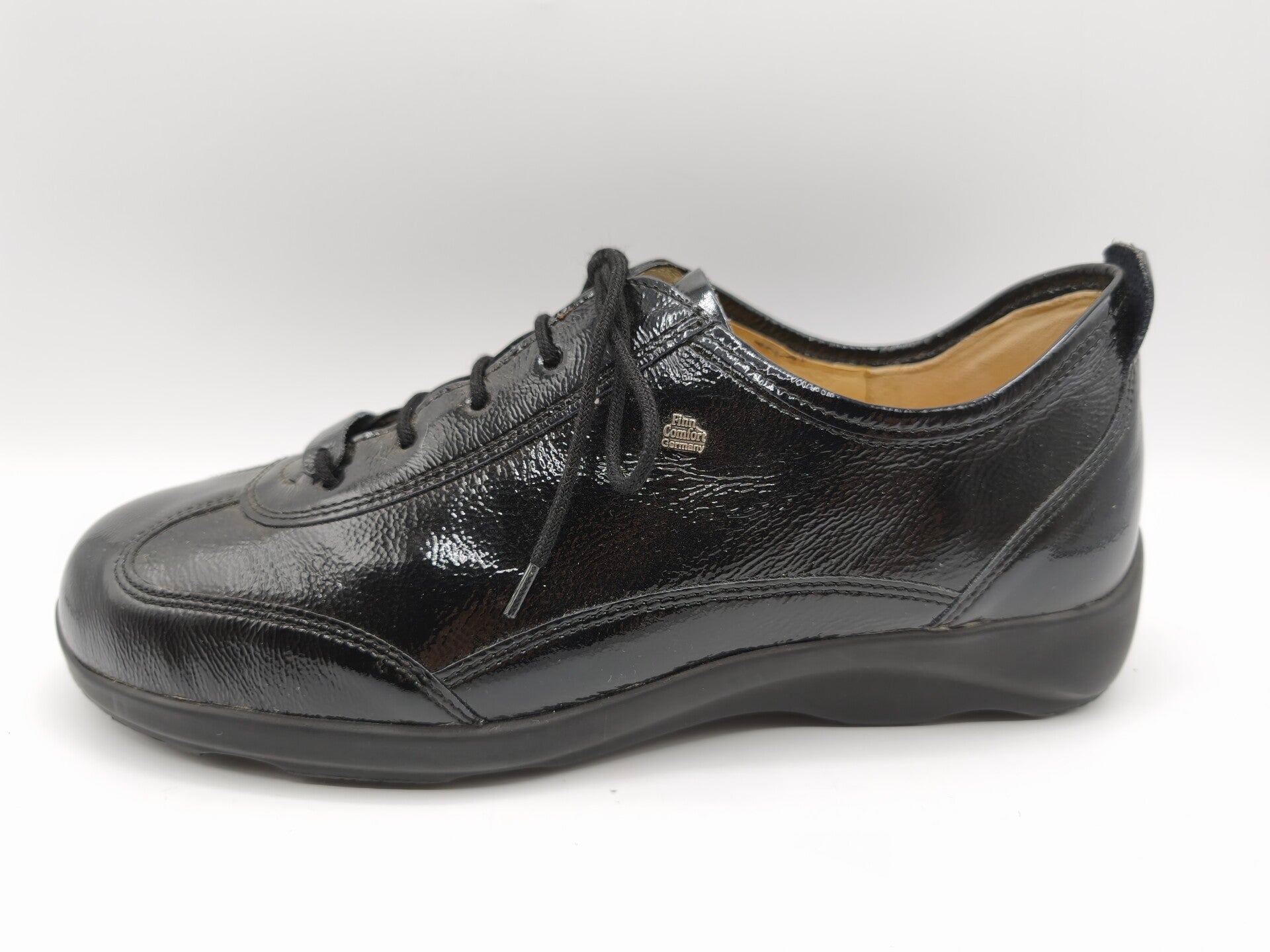 Finn Comfort Manaus schwarz Lack Damen Schnürschuh