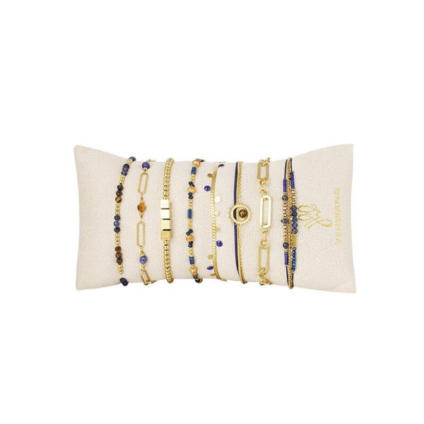 Armbandjes goud met blauw