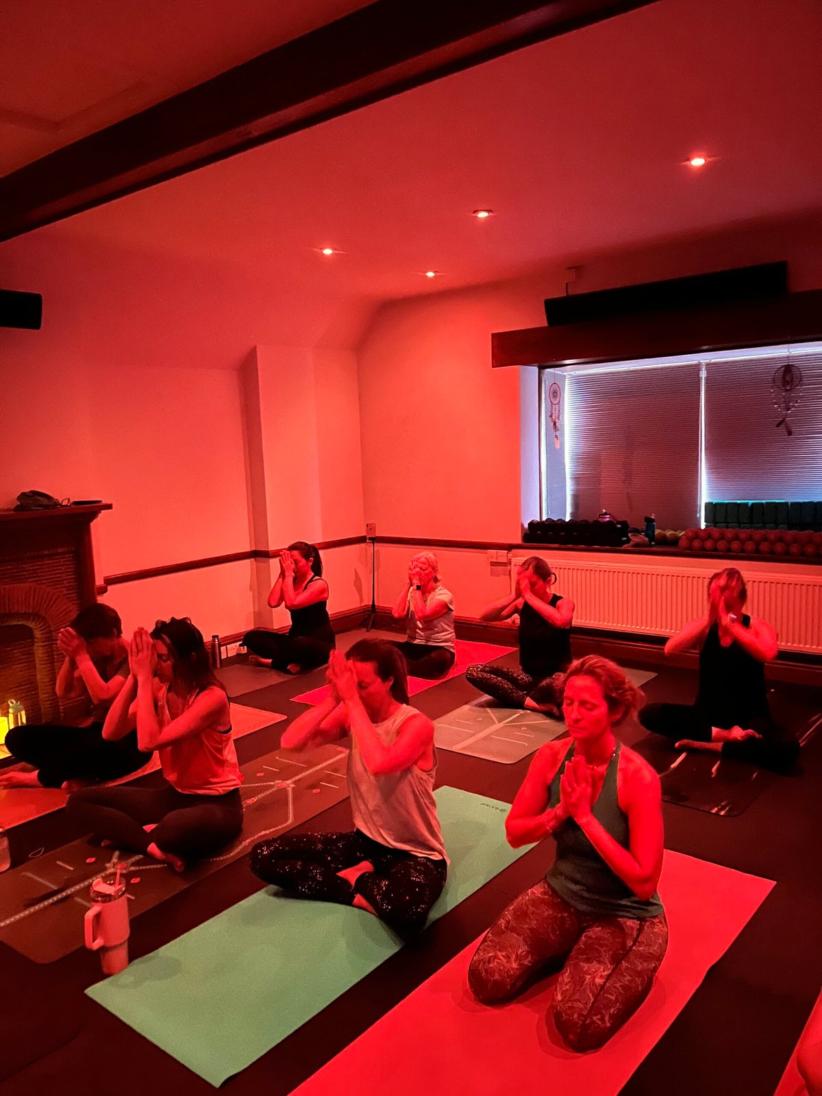 A yoga class in the studio