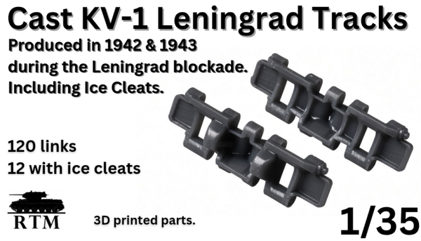 1/35 Cast KV-1 Leningrad Tracks (1942 - 1943) including Ice Cleats