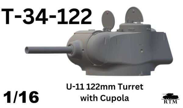 1/16 T-34-122 U-11 122mm Turret with Cupola for Trumpeter Kits
