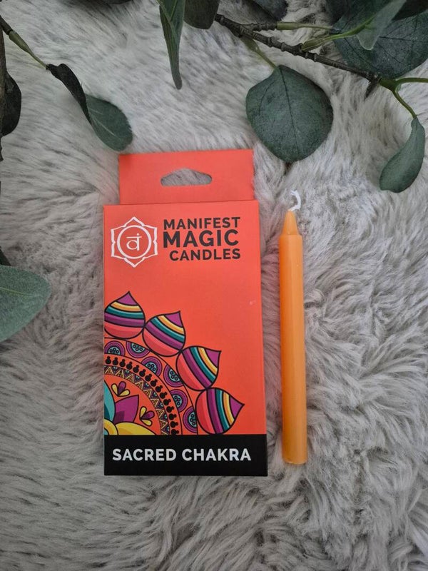 Manifest Magische Kaarsen (pak van 12) - Oranje – Sacraalchakra