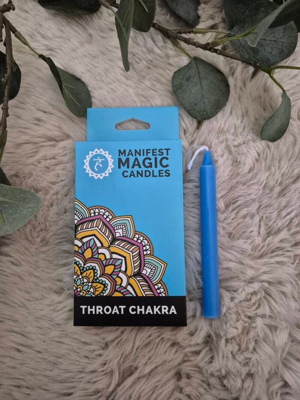 Manifest Magische Kaarsen (pak van 12) - Blauw - Keelchakra