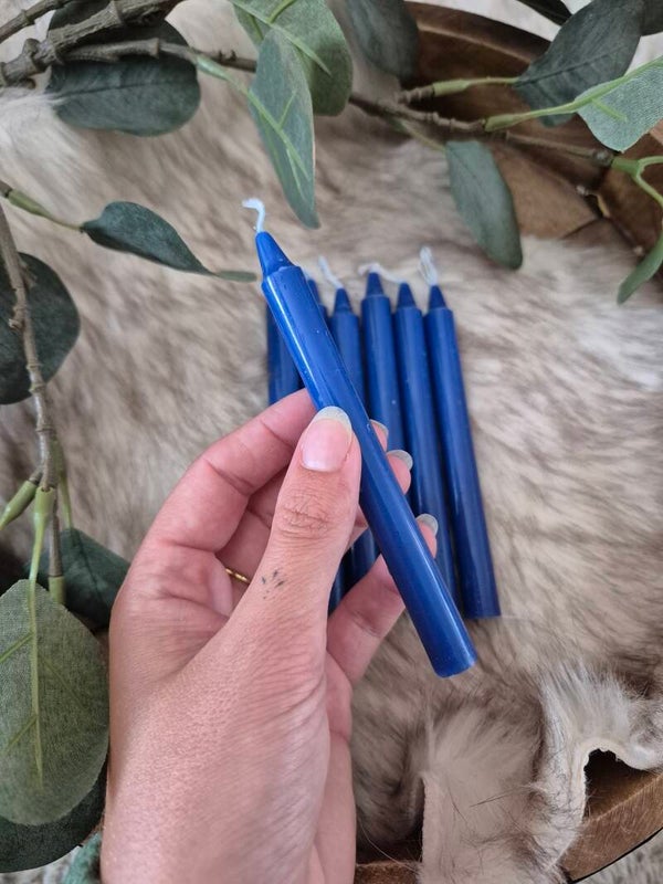 Spell kaars- donkerblauw