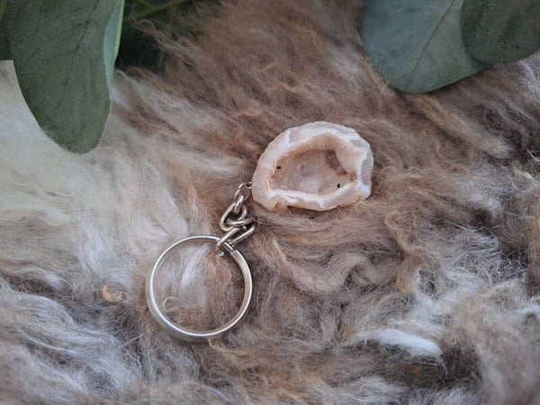 Sleutelhanger agaat geode- 3