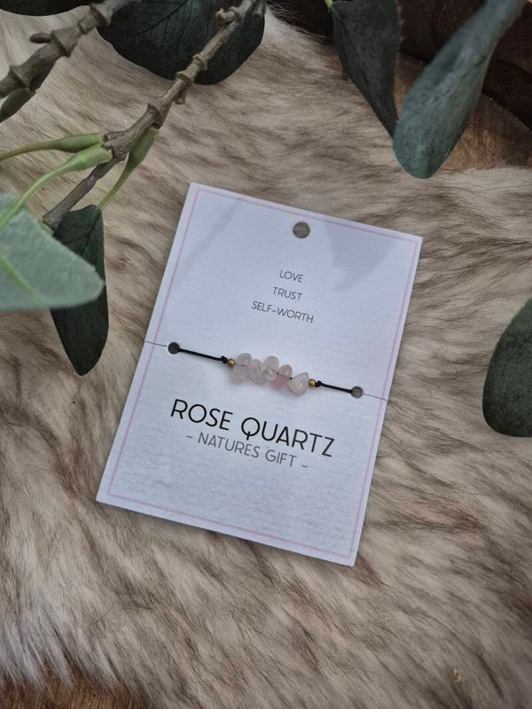 Armbandje Rozenkwarts met schuifknoop