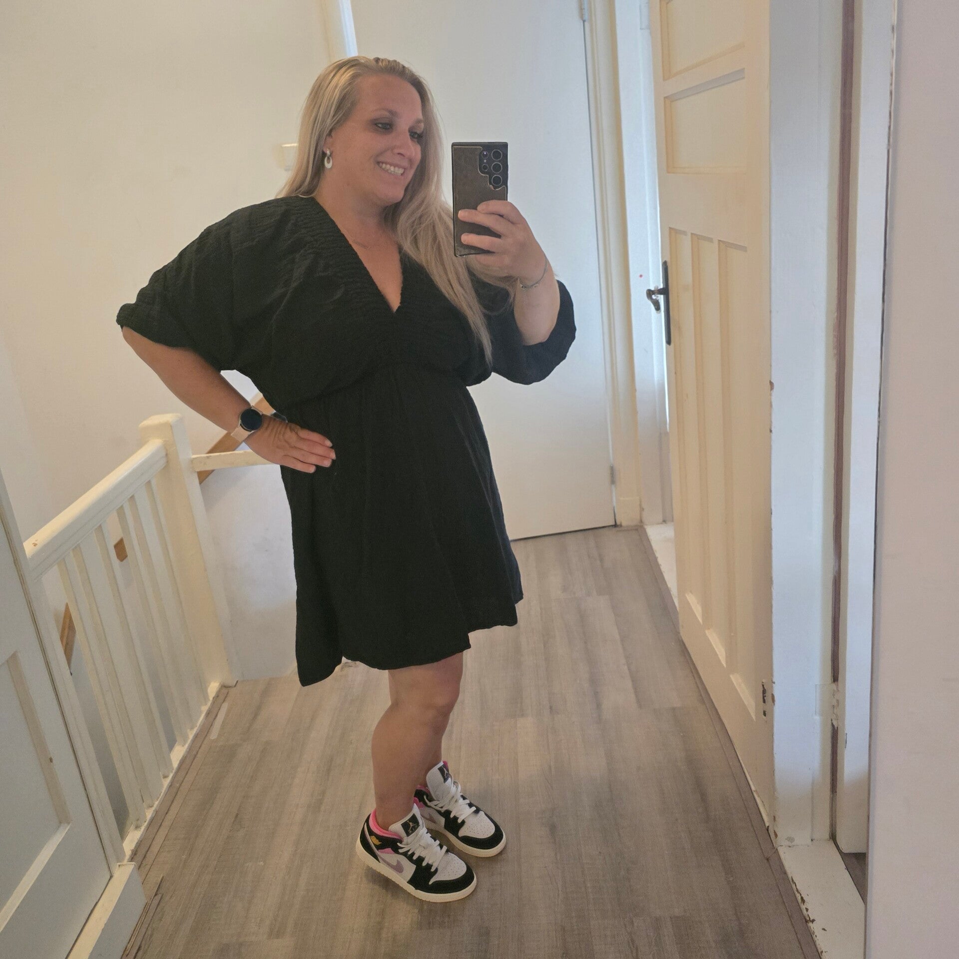 mousseline korte jurk