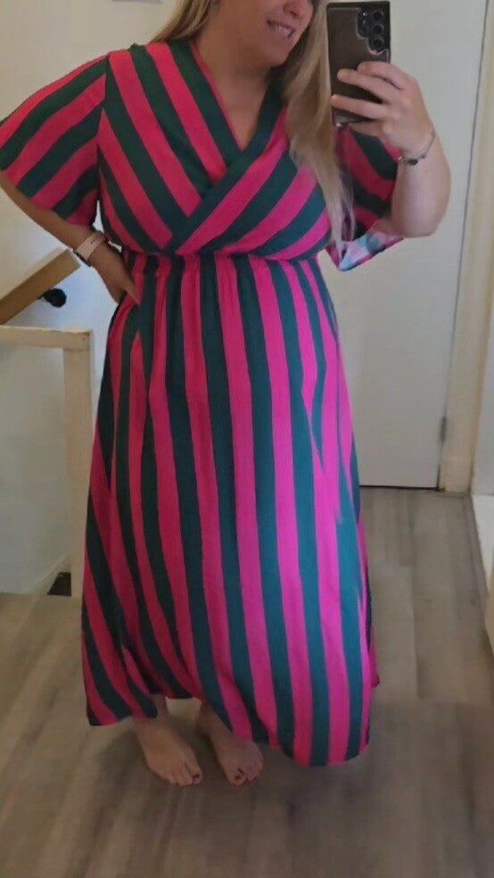 Streep zomer jurk