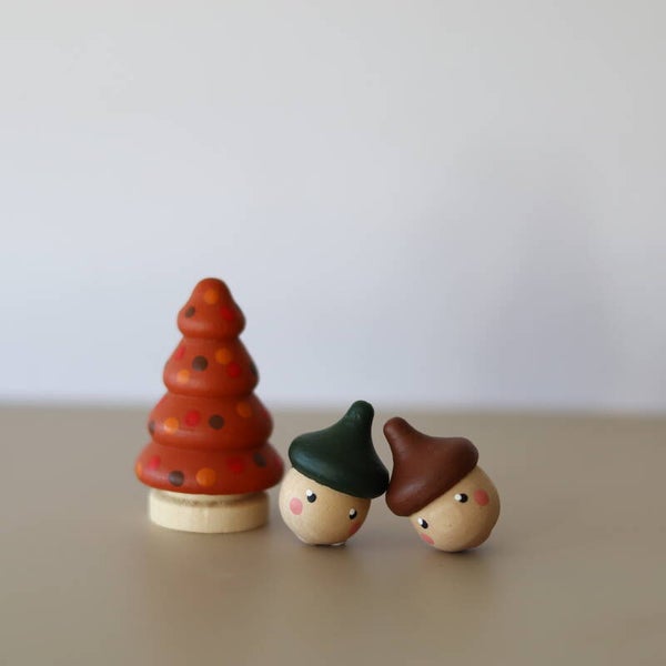 Peg dolls herfstboom en eikeltjes - set 3 stuks