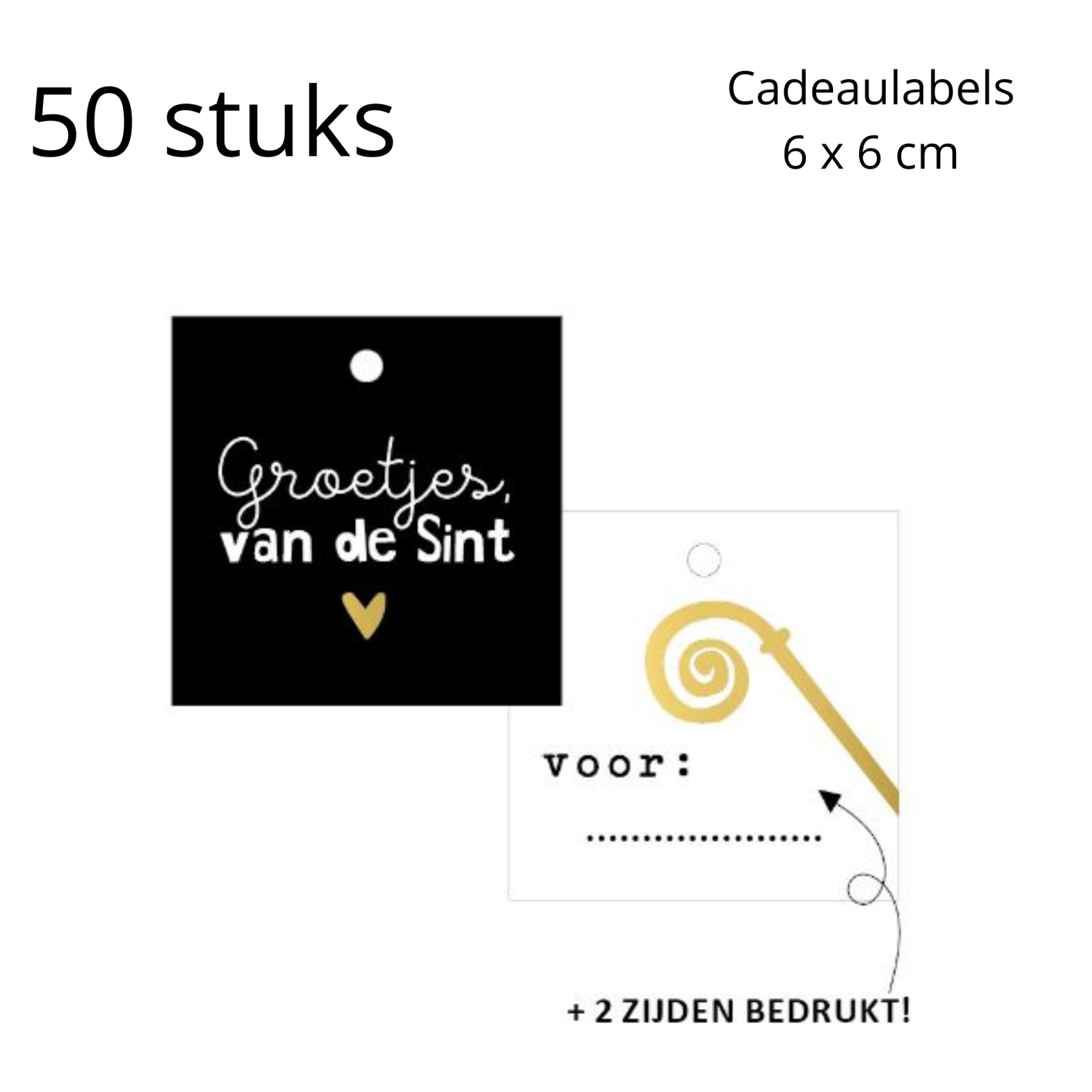 BIG SALE - Cadeaulabels Sint en Piet - ca. 50 stuks