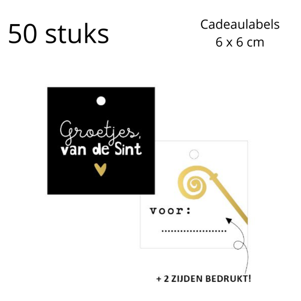 BIG SALE - Cadeaulabels Sint en Piet - ca. 50 stuks