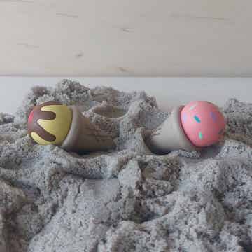 Zomer - mini ijsjes 2 stuks - geel/roze
