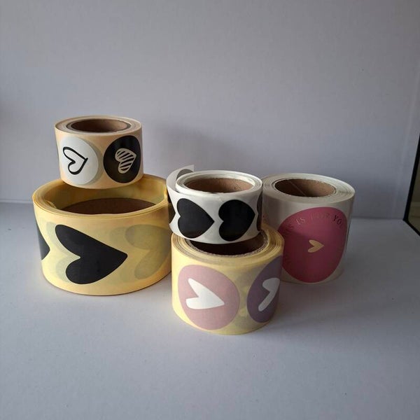 BIG SALE - rollen sluitstickers hartjes