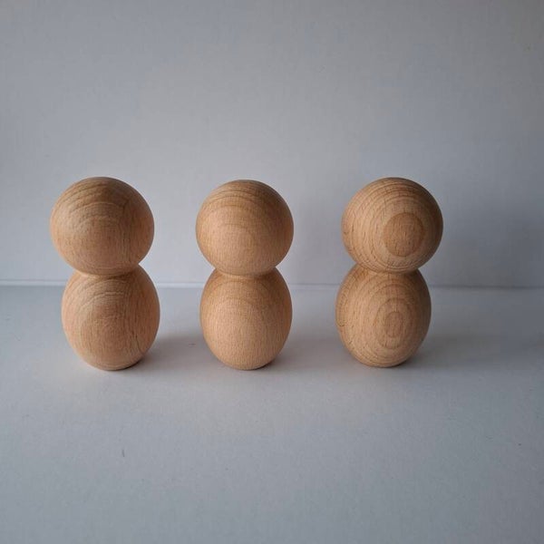 BIG SALE - Ongeschilderd peg doll bol XL - 5 stuks