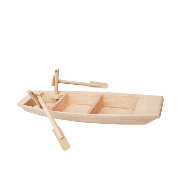 LV - Houten bootje XL met roeispanen