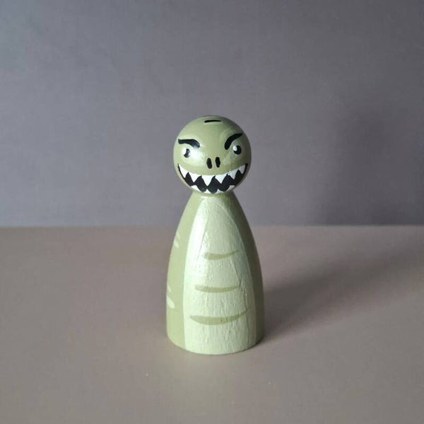 Peg doll dino t-rex groen