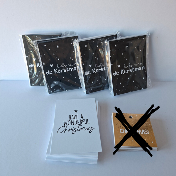 BIG SALE - Mini wenskaarten Kerst - 62 stuks