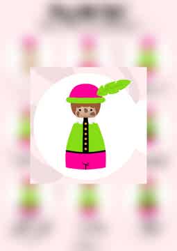 Peg Het Zelf - printable - Pietje roze/groen