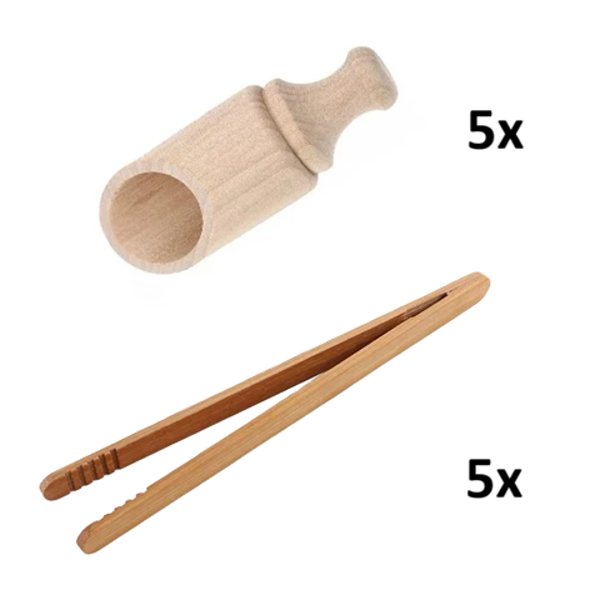 BIG SALE - 5x pincet en 5x schepje