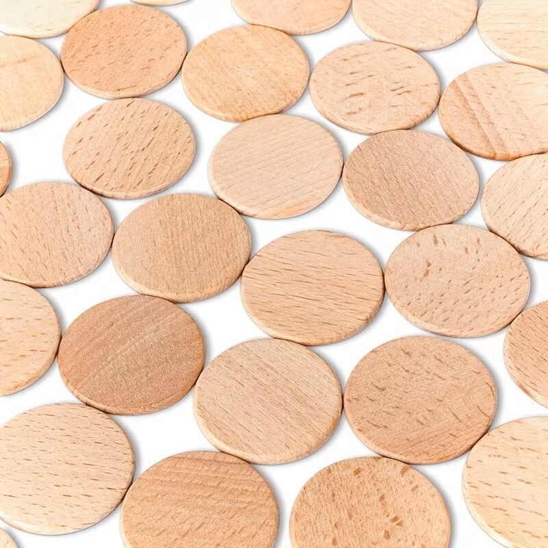 LV - ongeschilderd houten schijfjes 5 cm - 10 stuks