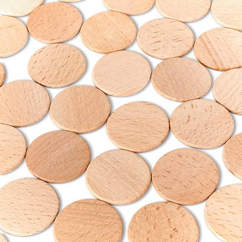 LV - ongeschilderd houten schijfjes 3,8 cm - 10 stuks