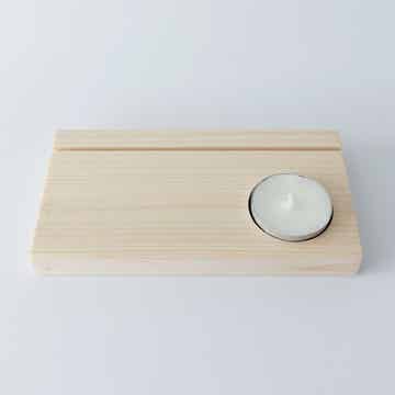 Houten standaard met waxinelichtje - 8x15 cm