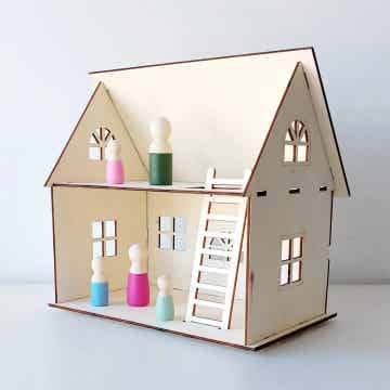 Houten poppenhuis